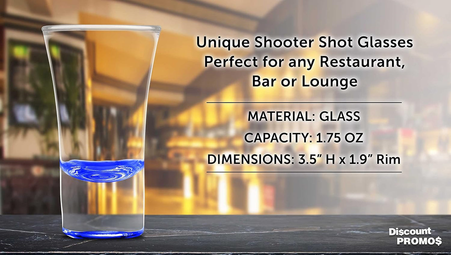 DISCOUNT PROMOS 2 oz. Lord Shooter Etched Shot Glasses, 10 pack, 21st Birthday Party, Lounge Glassware, Blue