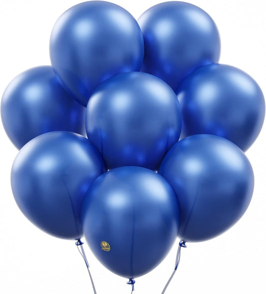 AFTERLOON® Biodegradable Balloons 24 pcs Pearlized Blue 10 Inch, Pearlescent Thickened Extra Strong Natural Latex Helium Float, Colorful Bulk Color ballon Globos Para Decoration De Fiestas Kids