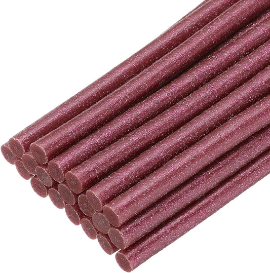 uxcell 20pcs Hot Glue Sticks for Glue Gun 7mm/0.28-inch x 4-inch Mini Hot Melt Adhesive Glue Stick Glitter Red