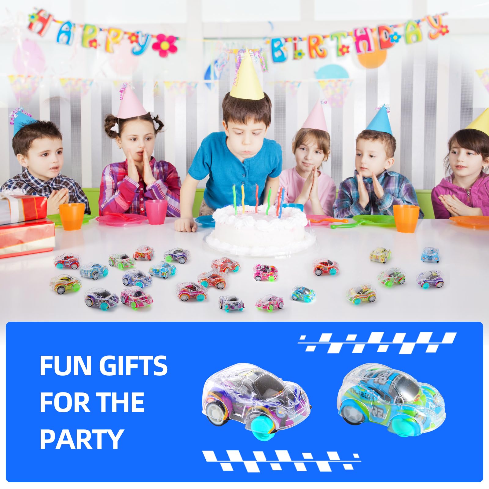 Benzem 50 Pcs Mini Pull Back Cars Set, Pull Back Racing Vehicles for Kids Toddlers, Bulk Toys Party