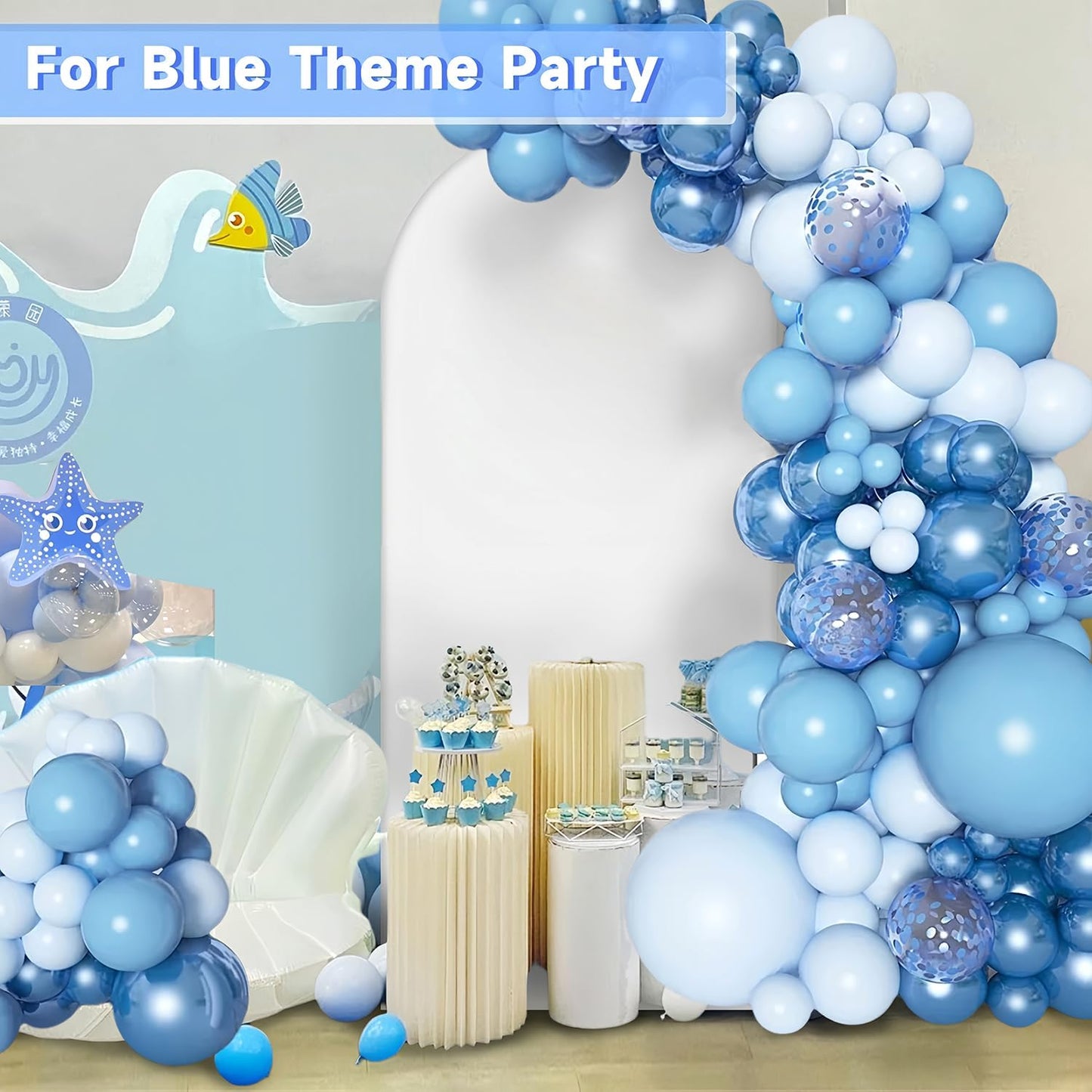 Hemmotop 7.2 ft White Arch Backdrop Cover (No Arch Stand) - Double-Sided Spandex Arch Covers Stretchy Backdrop for Party Wedding Birthday Baby Shower - Ideal for Balloon Arches