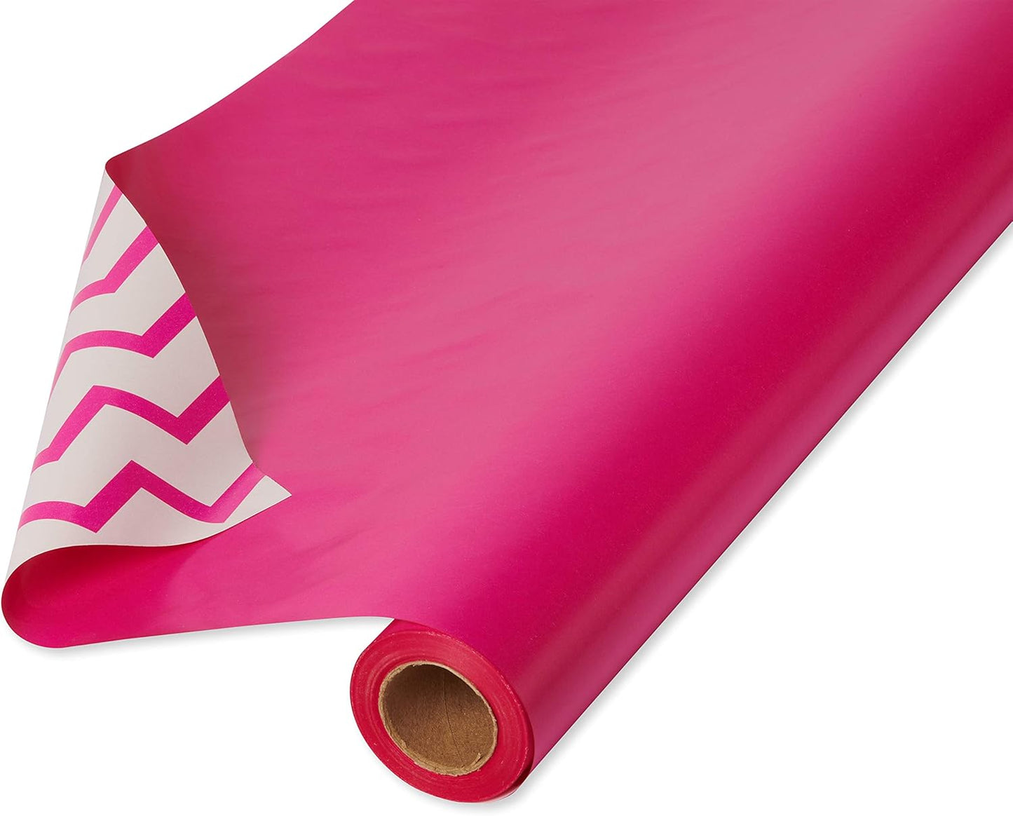 American Greetings Reversible Wrapping Paper Jumbo Roll for All Occasions, Pink and Chevron (1 Jumbo Roll, 175 sq. ft.)
