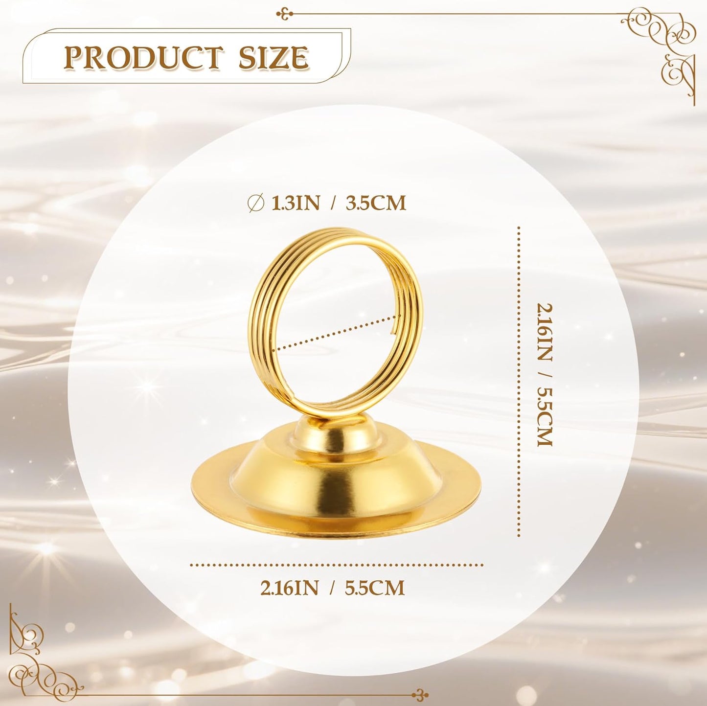 Urban Deco 16 PK Table Card Holder Place Card Holders Steel Card Holders for Photos, Food Signs, Memo Notes, Weddings, Restaurants, Birthday（Gold）