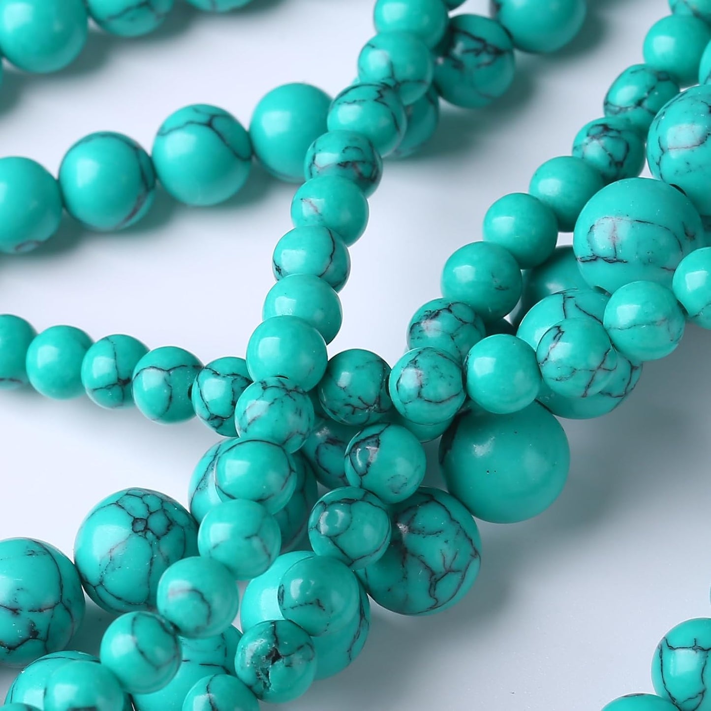 Natural Turquoise Stone Beads Gemstone Round Crystal Energy Jade Beads Stone Beads for Jewelry Making DIY Bracelet Necklace Jewelry Making 1 Strand 15.5inch 31PCS 12MM