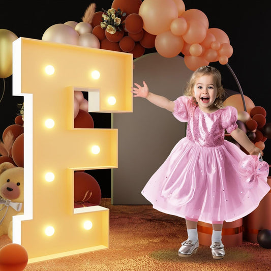 imprsv 3FT Block Marquee Letters Light Up Letters for Birthday Baby Shower Party Backdrop Decor, Large Light Up F for Wedding Decorations Engagement Party Decorations