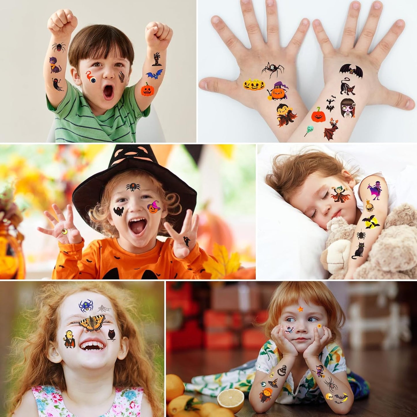 Tattoos for Kids, 300+ Mixed Styles Halloween Temporary Tattoos Stickers Set for Girls and Boys, Tattoos for Kids Birthday Party Decorations Supplies Halloween Goodie Bag Fillers
