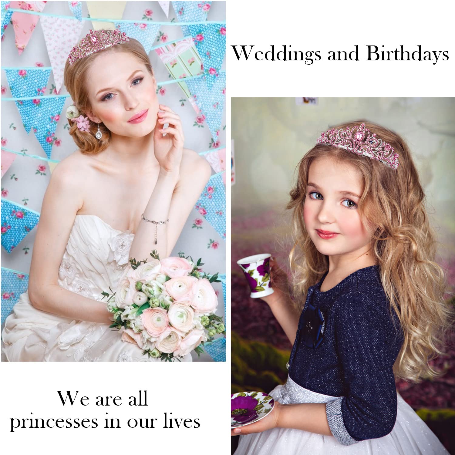 Princess Birthday Tiara - Happy Crown for Girls & Women, Decorative Accessory