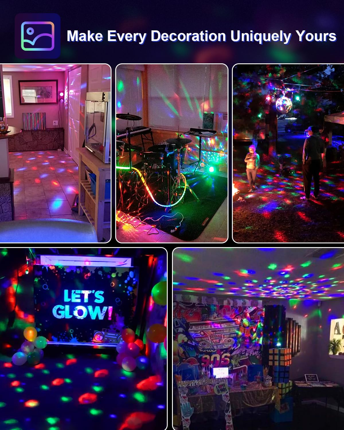Luditek Sound Activated Party Lights with Remote DJ Lighting, Disco Ball Strobe Stage Light for