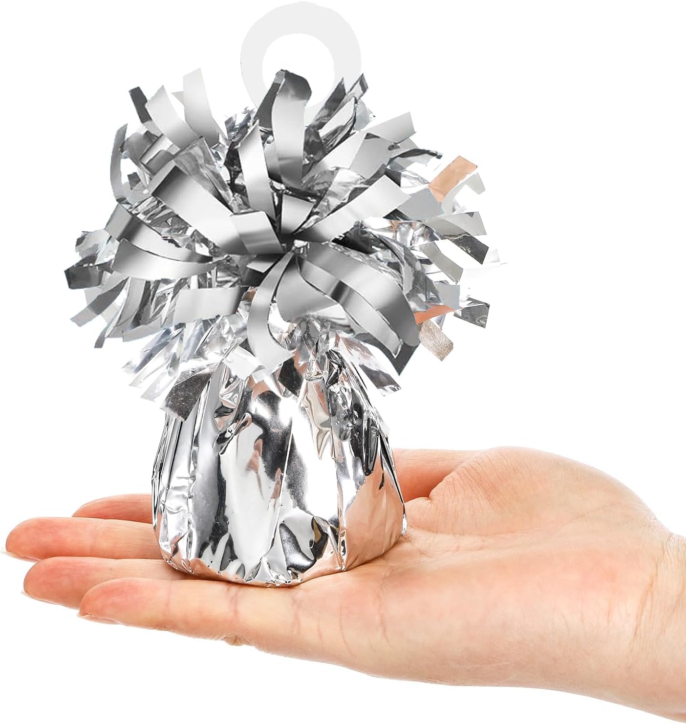 Frcctre 24 Pack Balloon Weights Metallic Silver Anchors Balloon Holder Foil Weights with 1 Roll
