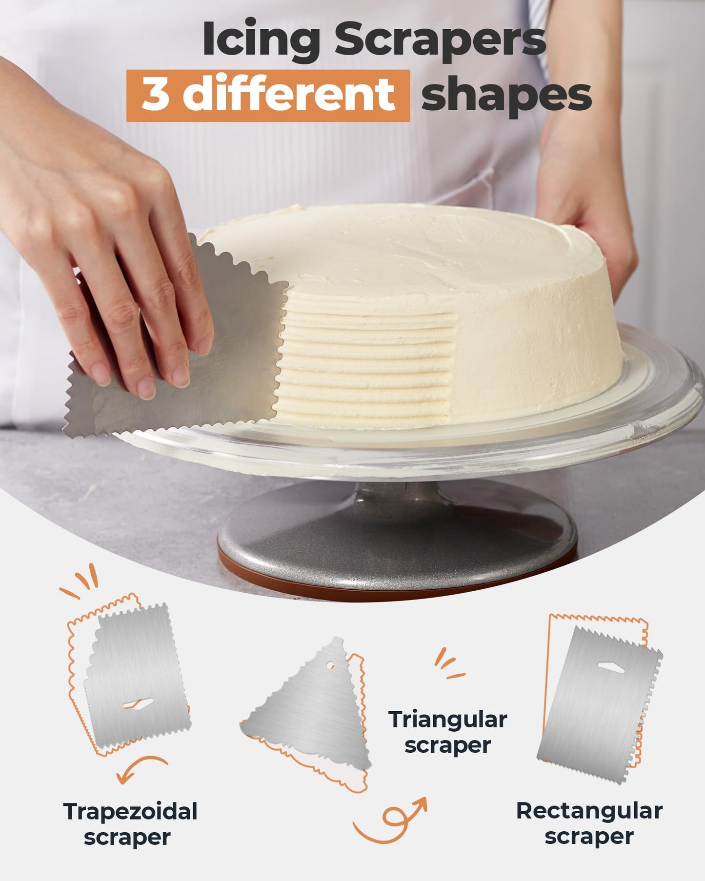 Kootek Aluminum Cake Stand Turntable Set for Decorating Baking Kit, 12"
