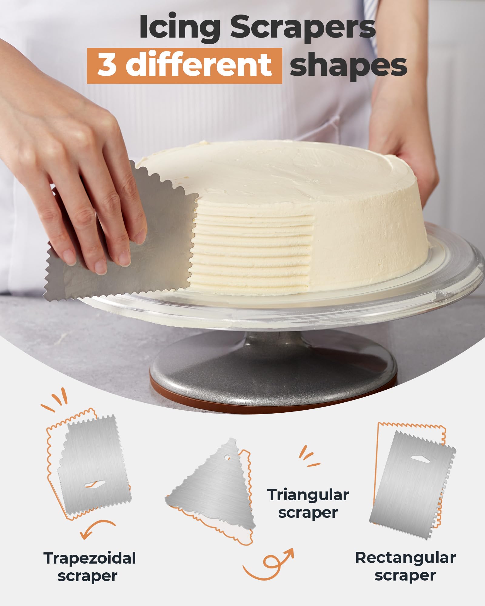 Kootek Aluminum Cake Stand Turntable Set for Decorating Baking Kit, 12"