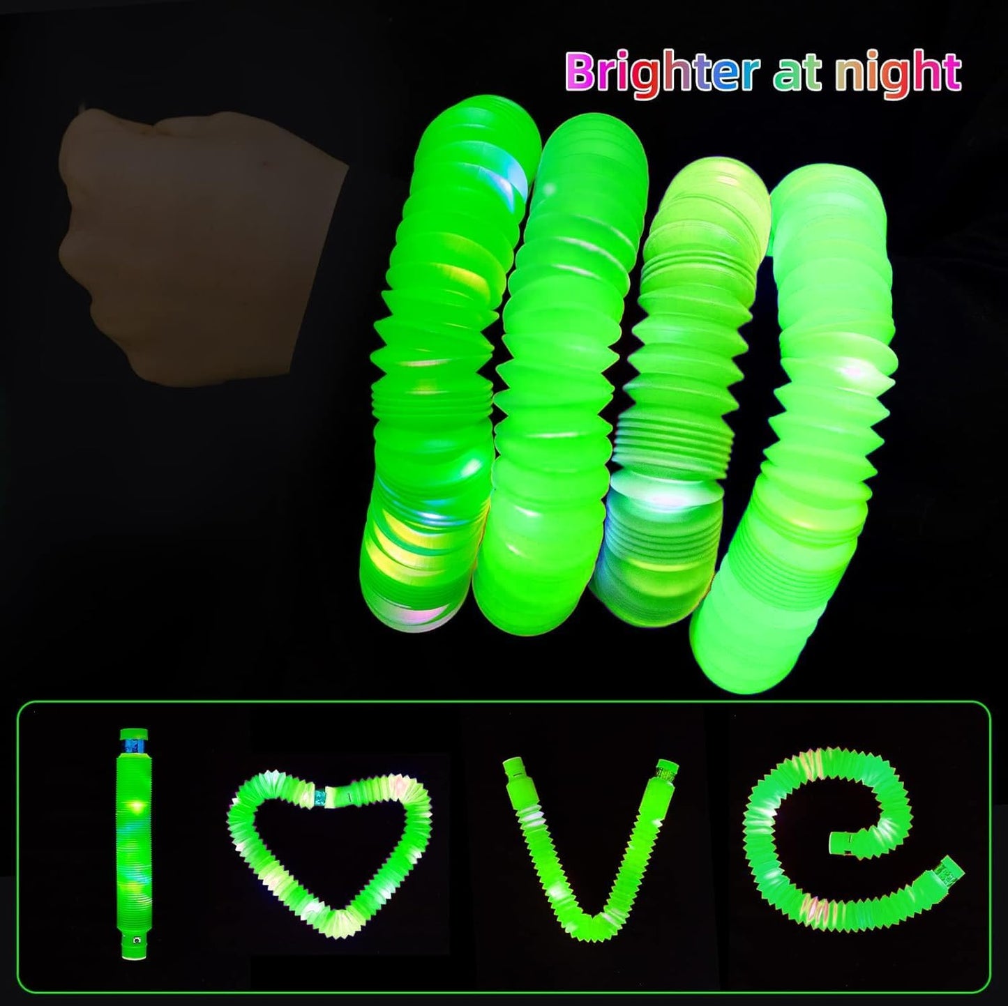Green 24 Pack Light Up Party Favors Supplies,Bulk Glow Sticks Bracelet,Necklace Accessories for Kids,Birthday Return Gifts Treats,Easter Basket Goodie Bag Stuffer Fillers for Boys Girls