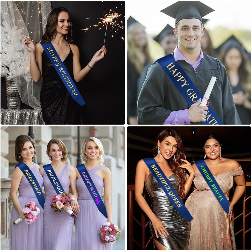 Blank Sash 16 PCS Sashes DIY Satin Sash Chair Sashes Scout Sash President Sash Senior Sash Scout Sash Wedding Party Sash