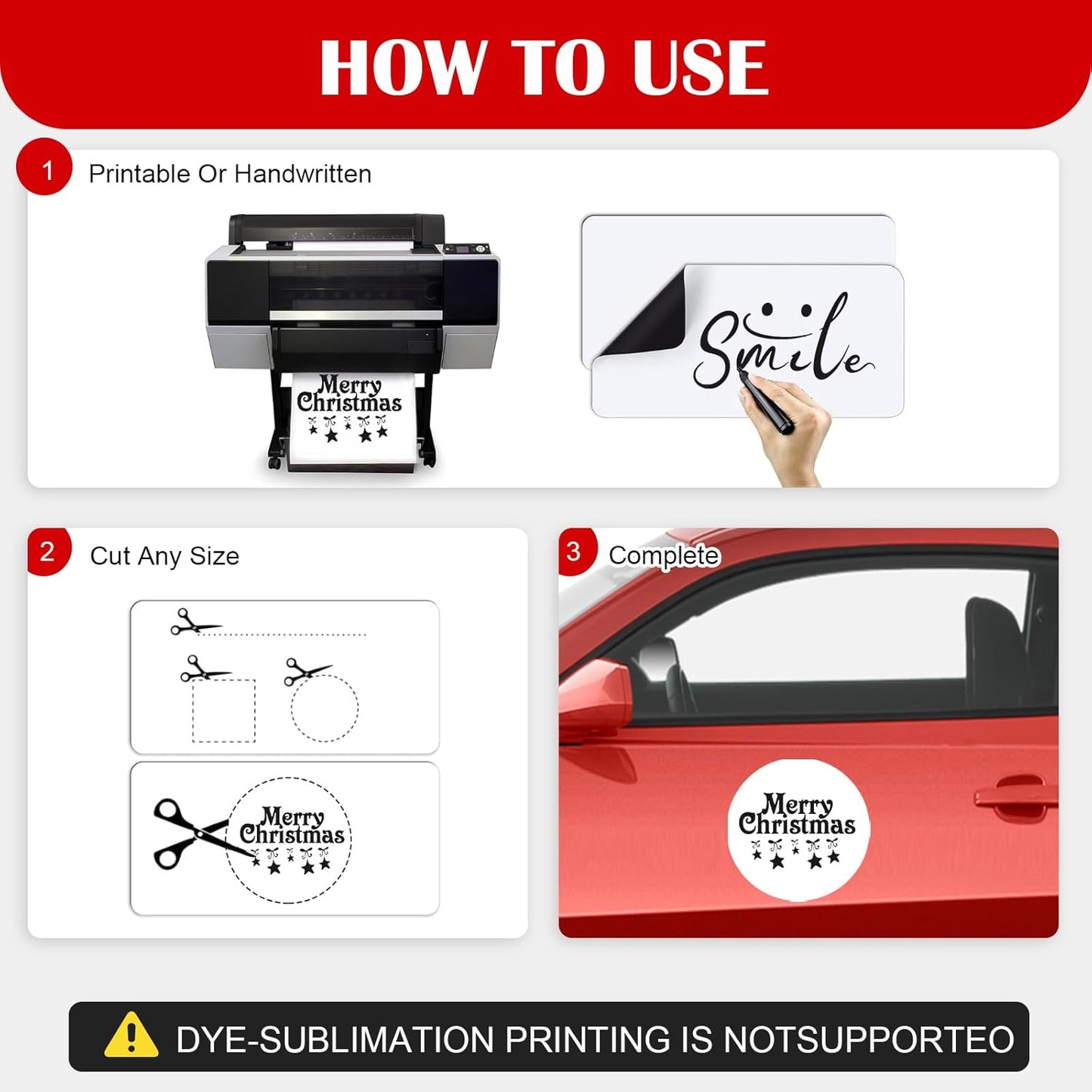 Thaibear Blank Car Magnets, 17" x 12", 4 Pack Car Door Magnets Signs for Vehicle, Rounded Corners Blank White Flexible Magnet Sheet Stickers for Car to Advertise Business and Personalized Decal