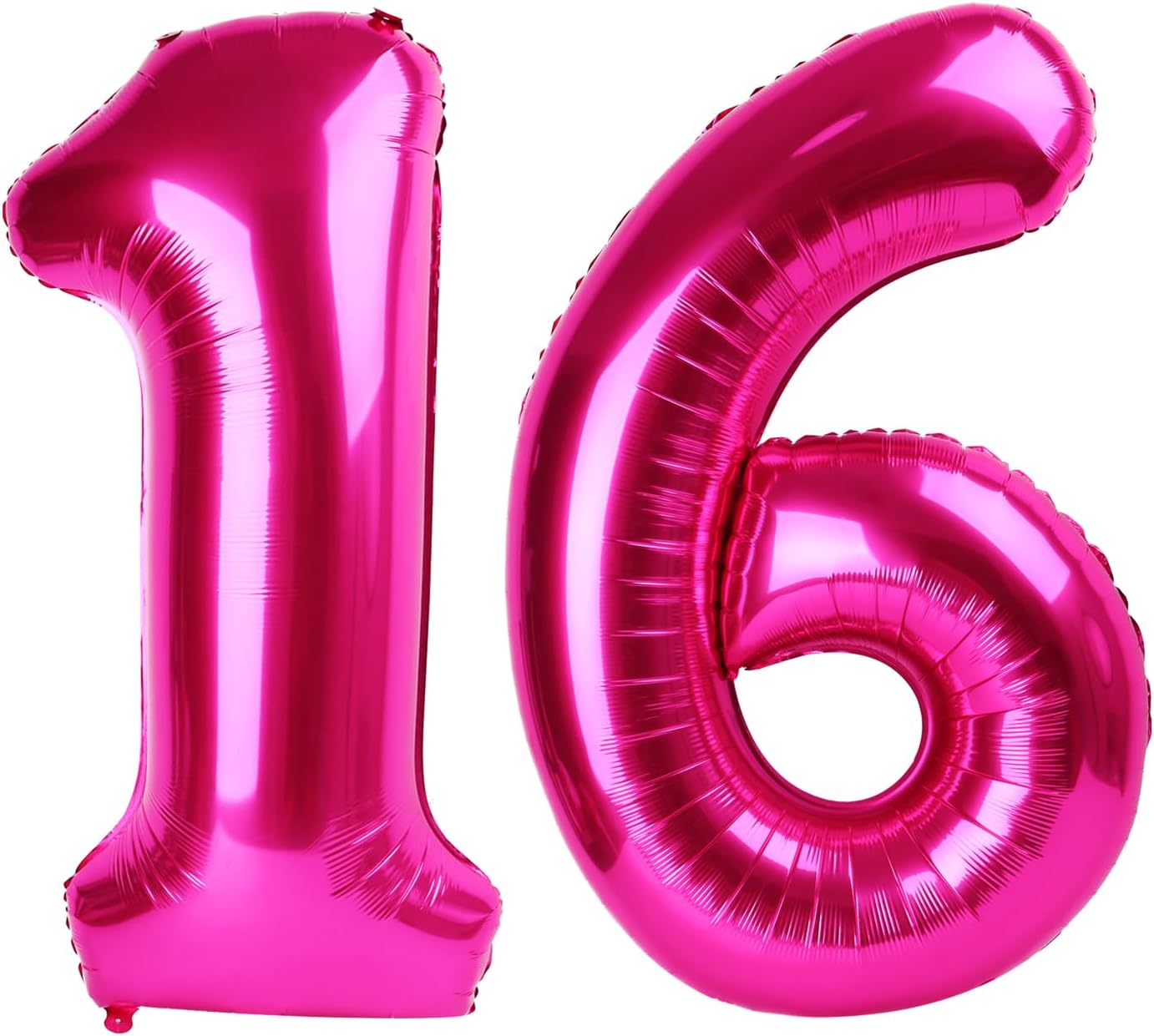 Hot Pink Number 16 Balloon 40 inch, Number 16 Birthday Balloon for Boy Girl, Hot Pink Foil 16 for 16 Birthday Party, Anniversary Celebration Number Balloons Decorations