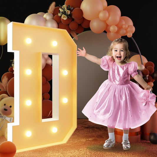 imprsv 3FT Block Marquee Letters, Light Up Letters for Birthday, Baby Shower, Wedding & Engagement Parties, D