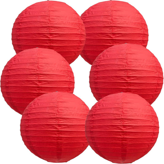BEISHIDA 6-Inch Red Round Paper Lanterns Decorative Hanging Asia Chinese Japanese Paper Lanterns Lamp for Birthday Wedding Baby Bridal Shower Christmas Home Decor Party Decoration（6 Packs）