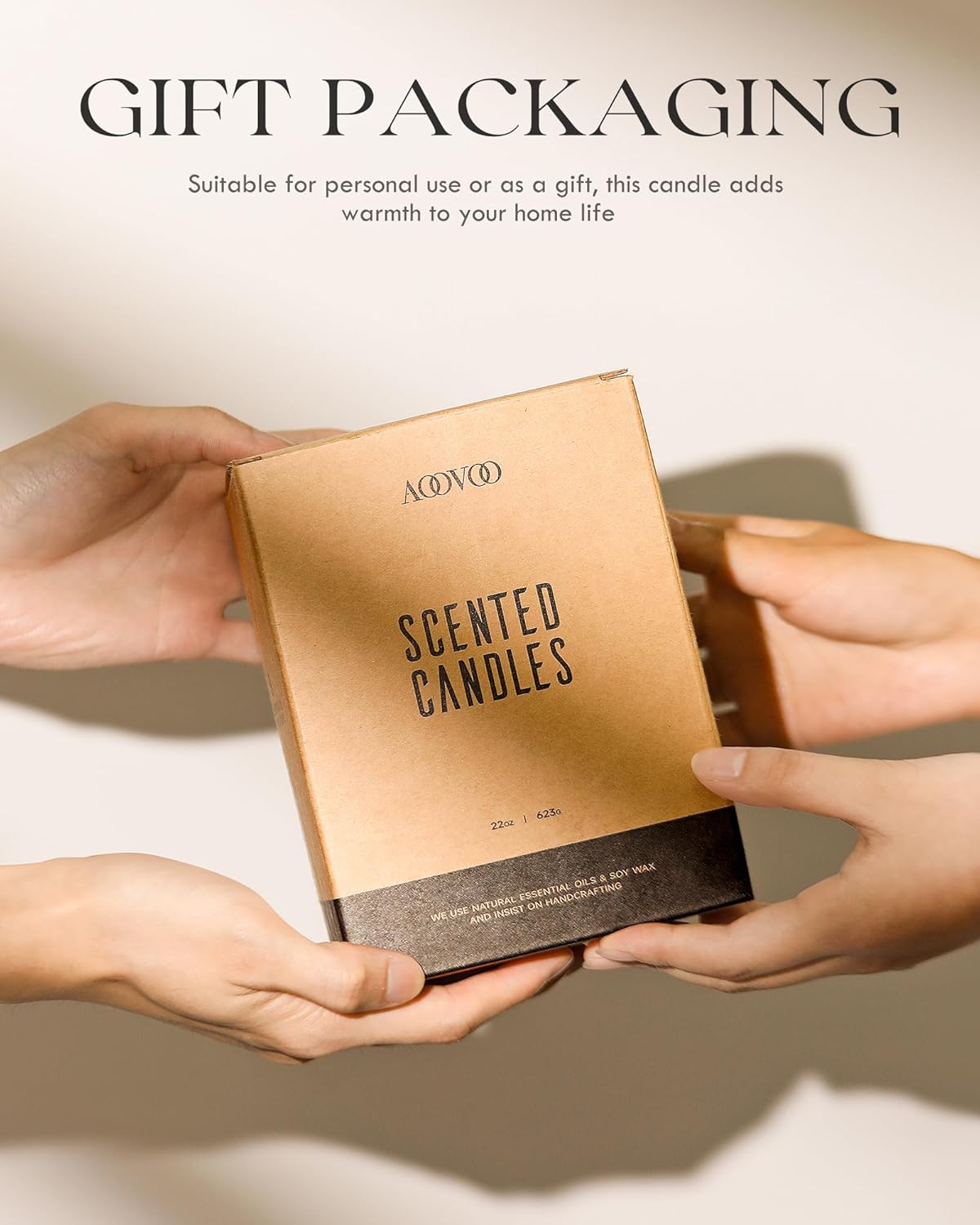 AOOVOO Vanilla Coconut Candle - Large Scented Candles 22oz, Soy Candles, Aromatherapy Candle, Soy Wax Candle