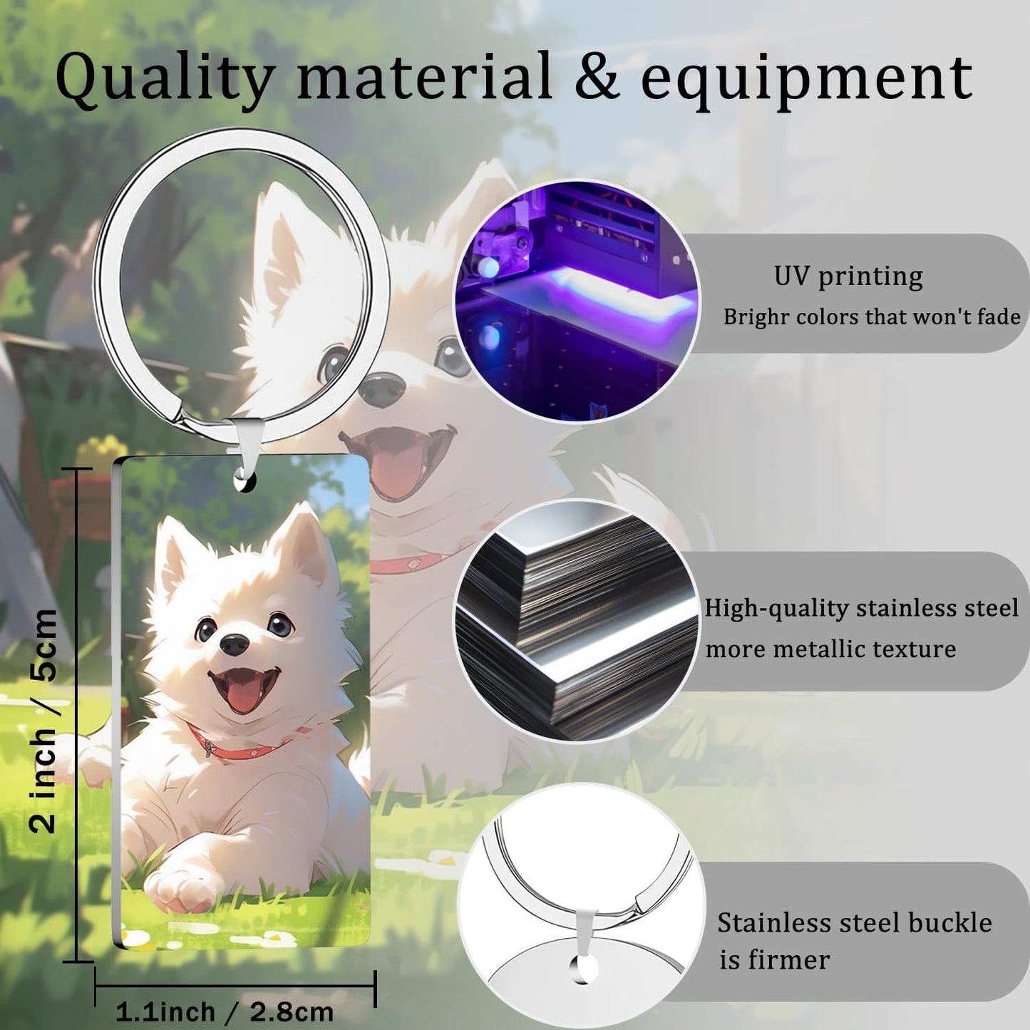 Custom Keychain with Picture, Personalized Keychain with Engraving Photo/Text for Dad, Mom