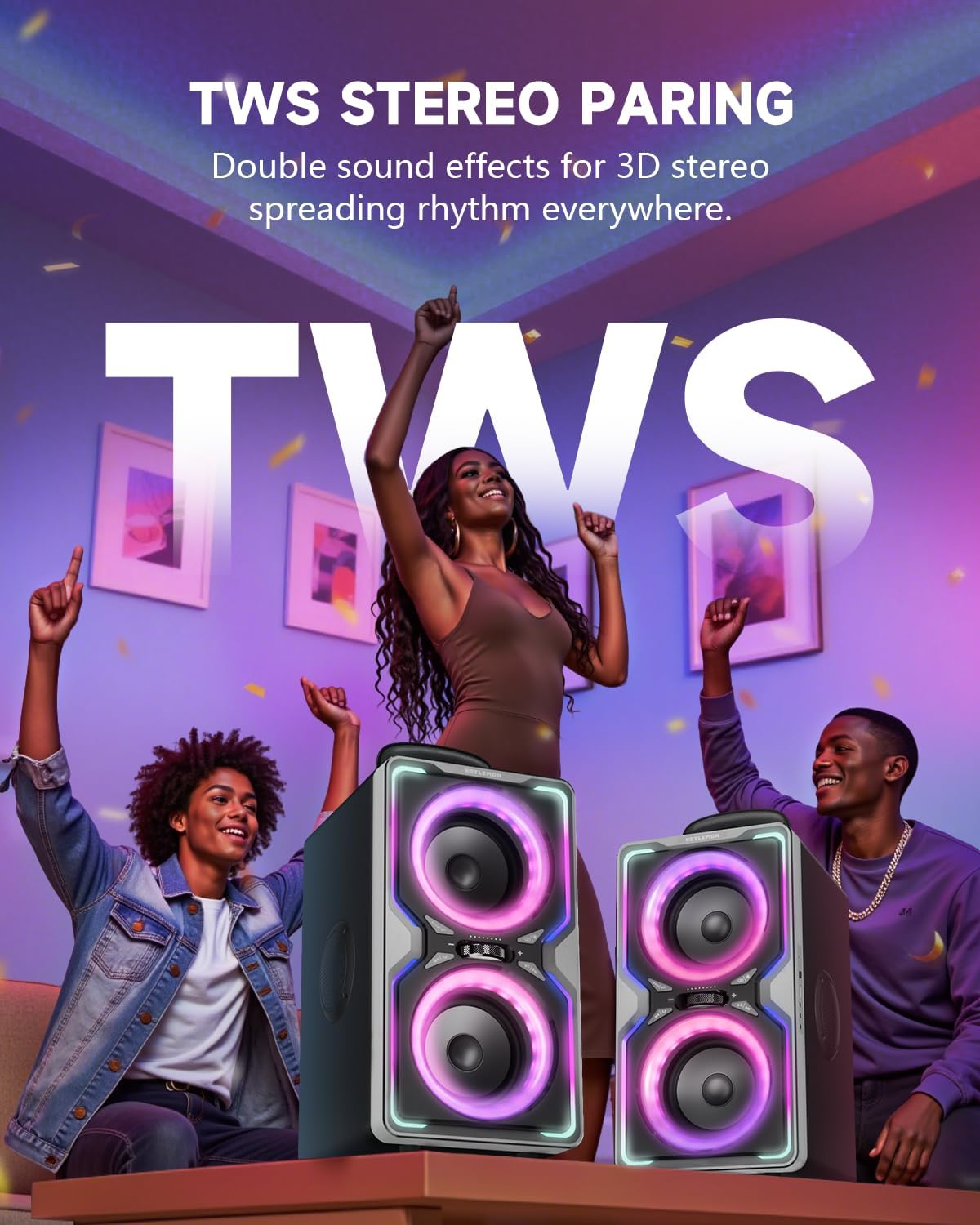 Hotlemon Large Bluetooth Speaker: 240W Peak Powerful Loud Sound with Deep Bass, 15H Playtime, Fast Charge, TWS, Portable Wireless Speakers for Outdoor, Party, Beach, Backyard, Home, Outside (Silver)