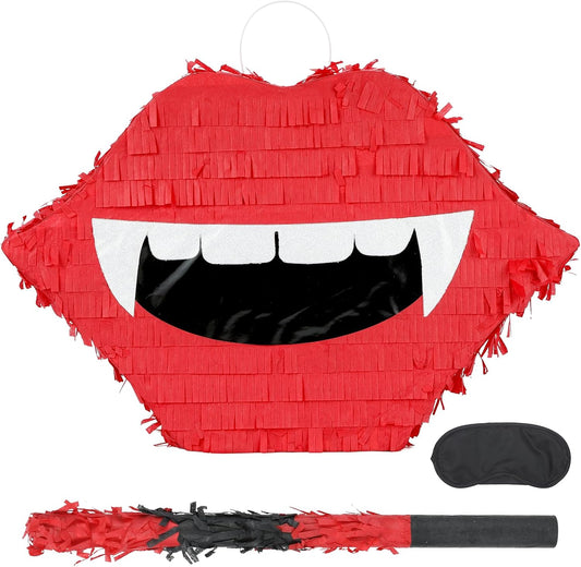 Halloween Vampire Pinatas Bundle with a Blindfold and Bat (16x12.5x4 Inches), Halloween Parties Supplies Game and Decoration