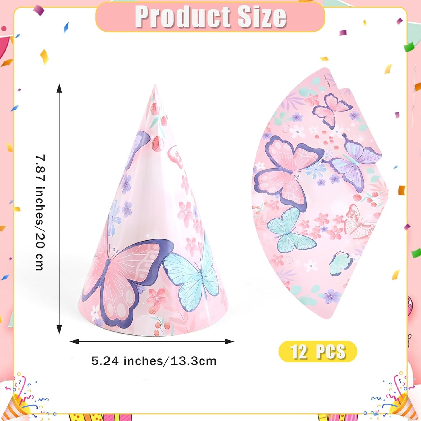 CANREVEL 12 PCS Party Hats for Kids and Adults, Party Headwear, Happy Birthday Hats, Birthday Party Decorations