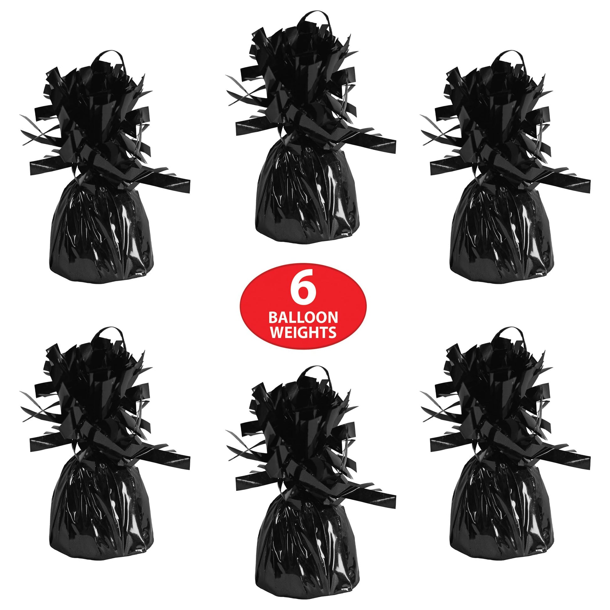 Beistle Wrapped Balloon Weight – 6 Pack, Black Balloon Centerpiece and Bouquet Holders, Party