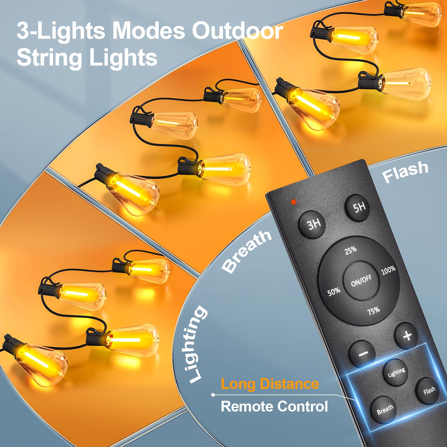 Outdoor Lights String Patio Outside - 100ft 30M LED Waterproof Light ST38