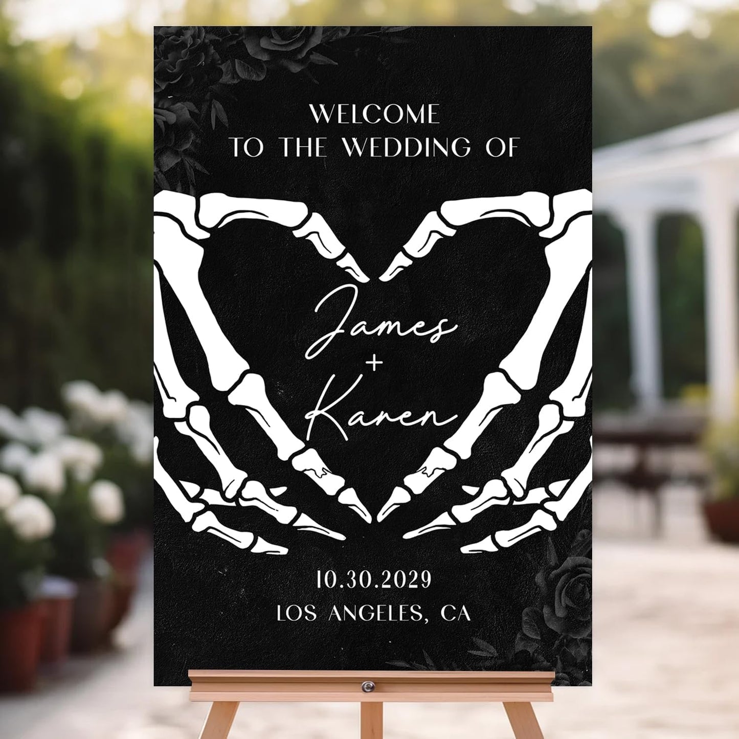 Halloween Wedding Welcome Sign, Gothic Welcome Sign Black Wedding Sign, Wedding Sign Halloween Wedding, Gothic Wedding, Black Wedding Gothic Welcome Sign, Welcome Wedding Sign With Stand