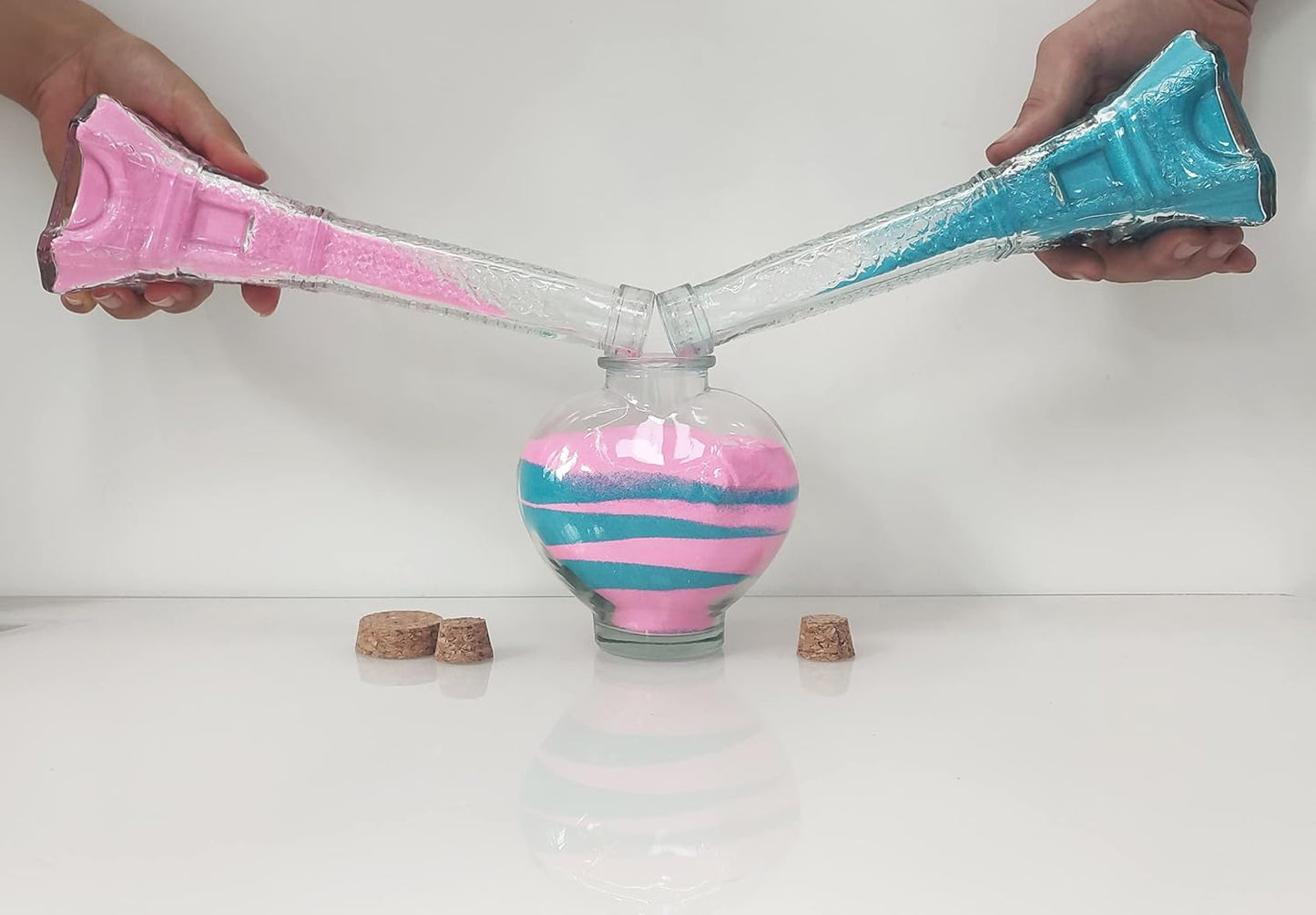 CHENGXINWENHUA Unity Sand Ceremony Set for Wedding Handmade Decorative Jars (3tower)