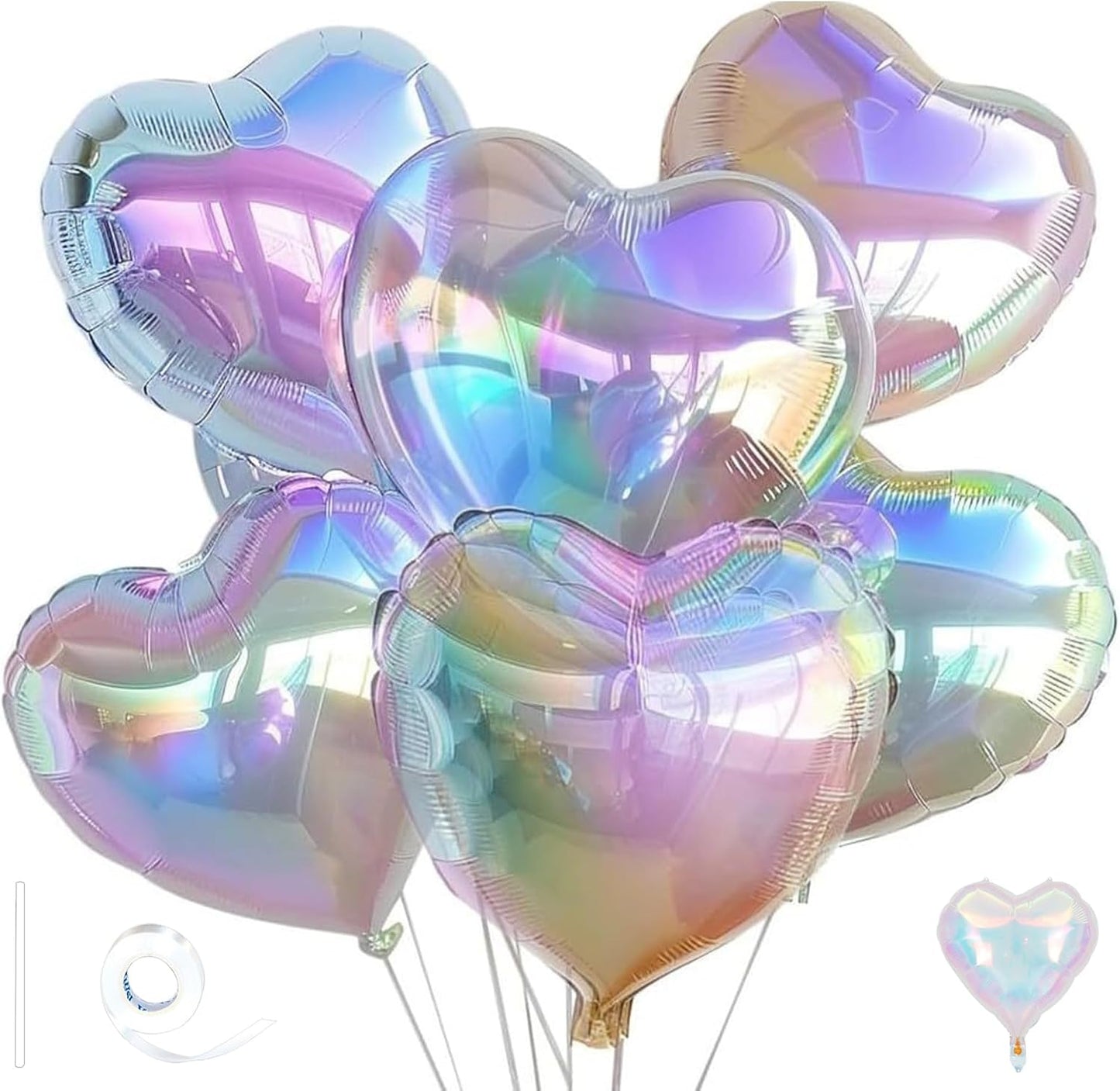 Silver Glitter Heart Ballloons,18 Inch Bright Foil Love Heart Shaped Balloons 6Pcs Silver love balloon for Baby Shower Birthday Party Wedding Engagement Valentines Day Decorations