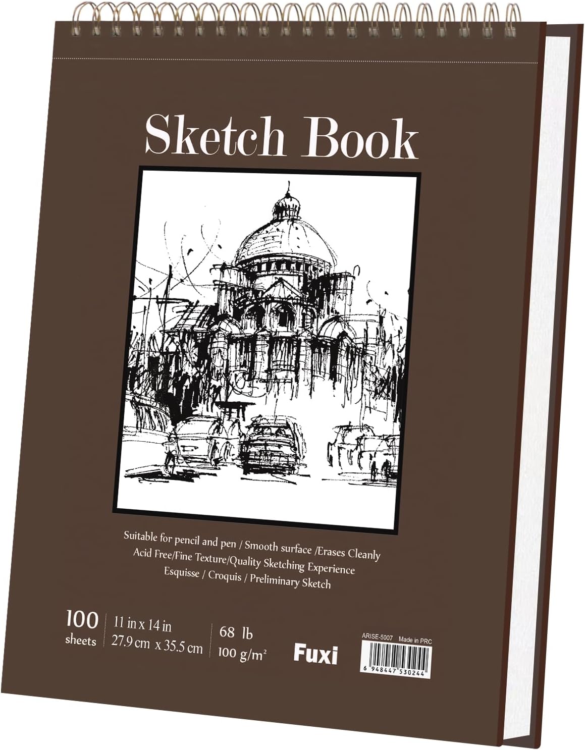Sketch Book 11 x 14?? 100 Sheets Top Spiral Sketchbook, 68lb /100gsm Drawing Paper Pad, Sketch Pads for Drawing for Adults, Large Sketchbook.