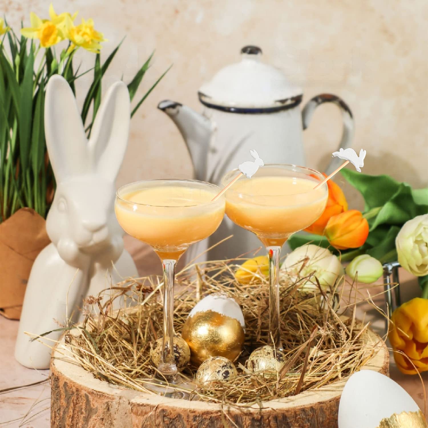 Easter Rabbit Cocktail Picks Fruit Dessert Sticks Sandwich Food Toothpicks Charcuterie Appetizer