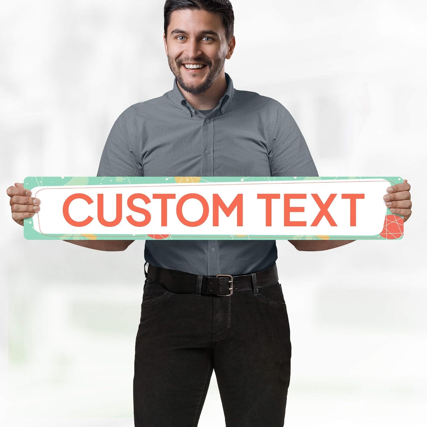 Custom Sign, Custom Street Sign, 11 Font Colors, 13 Font Styles, 4 Hole Options, 22 Sizes, 6x36 Inches, Rust Free DiBound, Fade Resistant, Made in USA by My Sign Center (Mid-Century Modern 2)