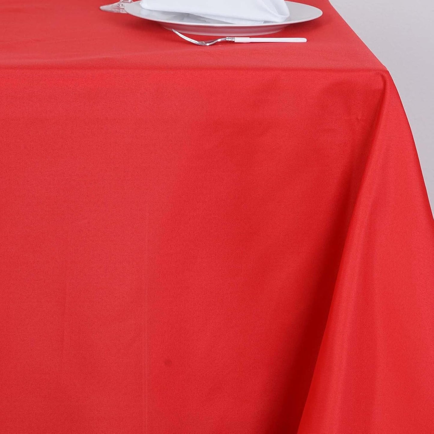 Efavormart 90" RED Wholesale Linens Polyester Square Linen Tablecloth for Kitchen Dining Catering Wedding Birthday Party Events
