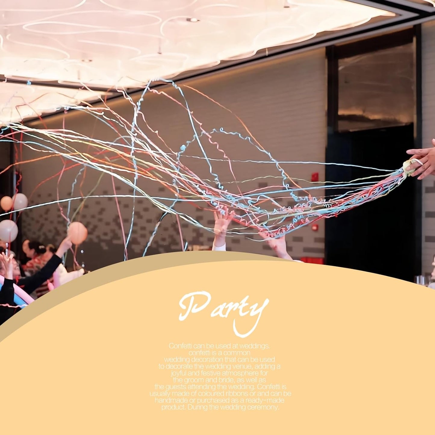 Confetti Poppers, 10Pack Plastic No Mess Streamers, Party Poppers for Birthday,Wedding,Celebrations,Graduation Party (Gold, 10 Pack)