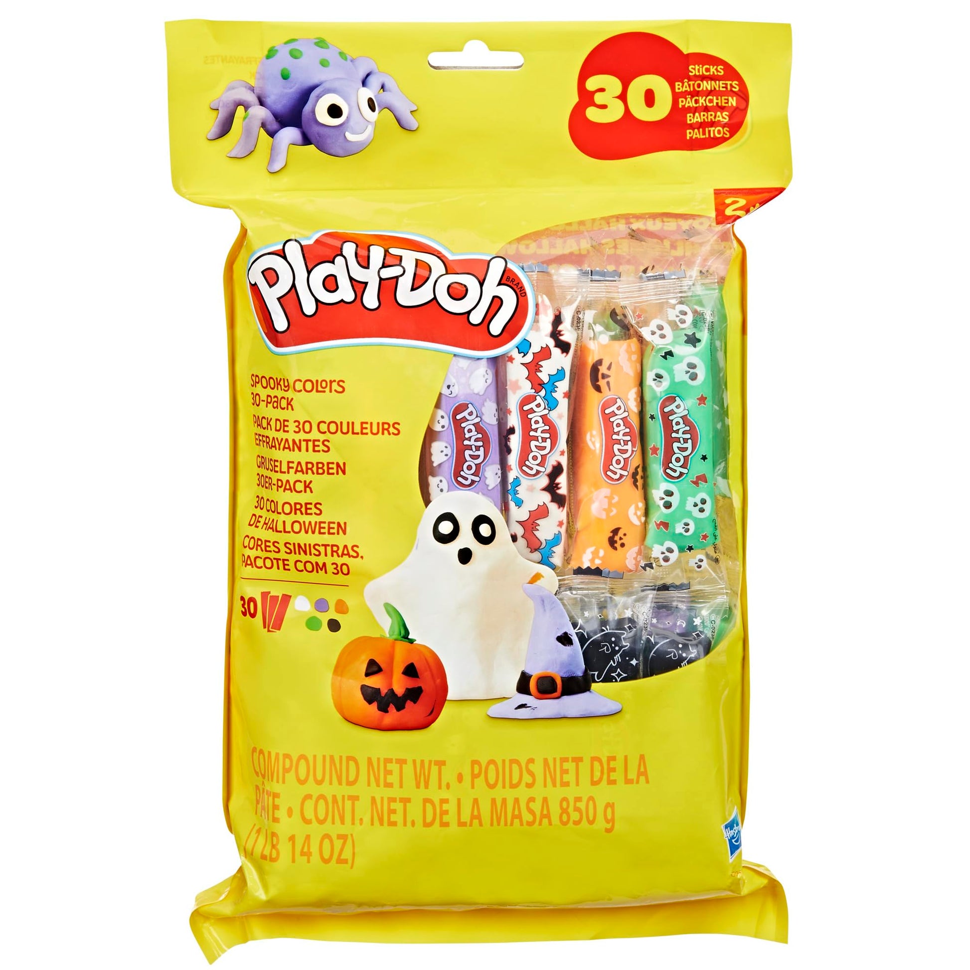 Play-Doh 30 Pack Spooky Colors, Individually Wrapped 1 Ounce Sticks for Halloween, Trick or Treat