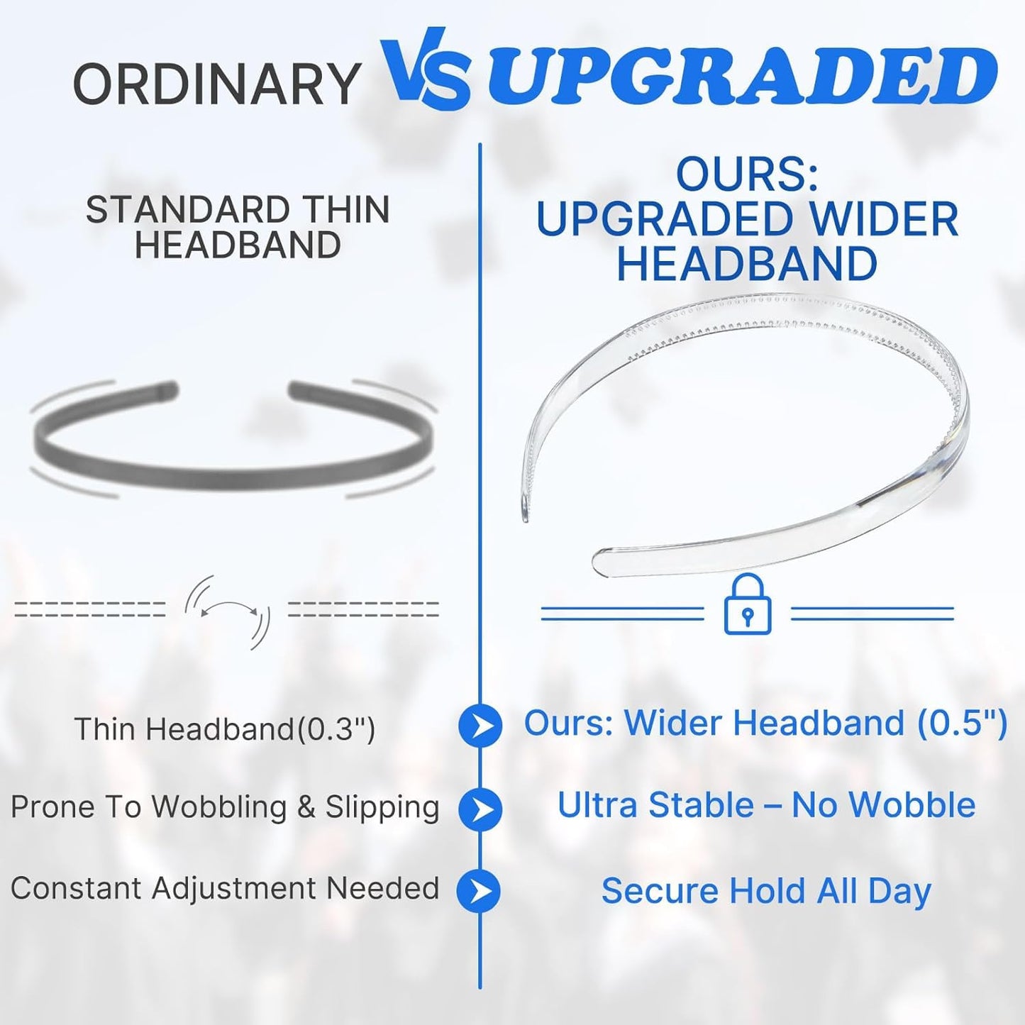 GIURKUU Clear Graduation Cap Headband for Graduation Day