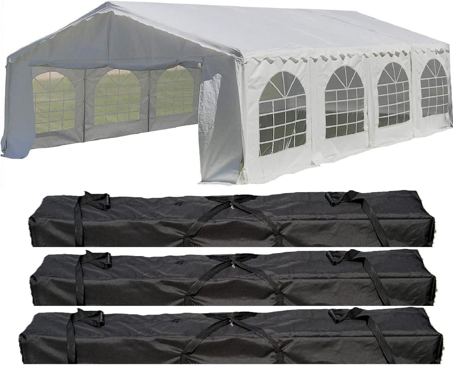 DELTA 26'x20' Budget PE Party Tent + (3) Long Storage Bags, Tents for Parties Outdoor Large Commercial Canopy Wedding Event Tent with Removable Sidewalls for Patio Outdoor Events