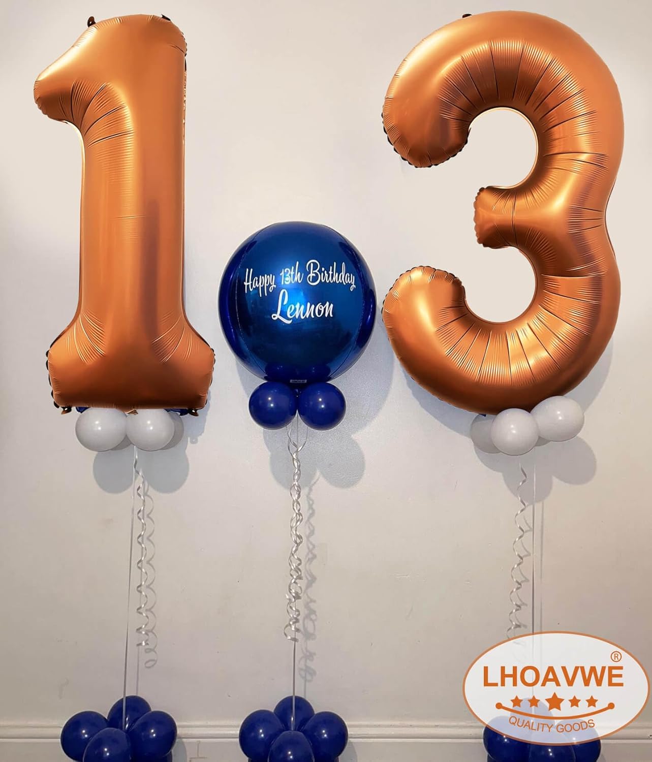 Number 17 Giant Orange 40 Inch Foil Helium Balloons for 17th Birthday Party & Anniversary Events