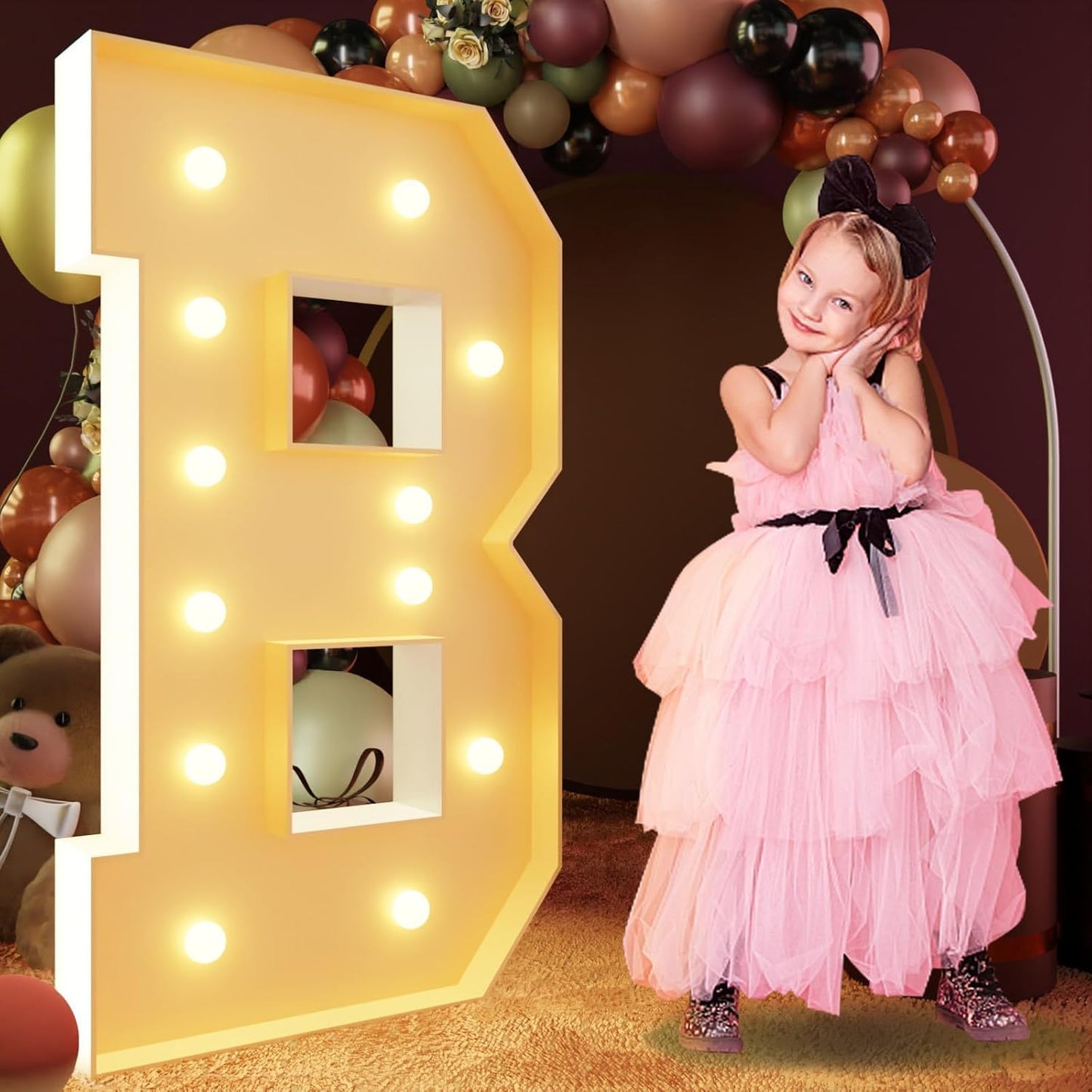 imprsv 4FT Marquee Letters Large Light Up Letters for Birthday Party Decor Wedding Decorations, Marquee B for Party Decoration, Large Signs Arch Kit Decorations