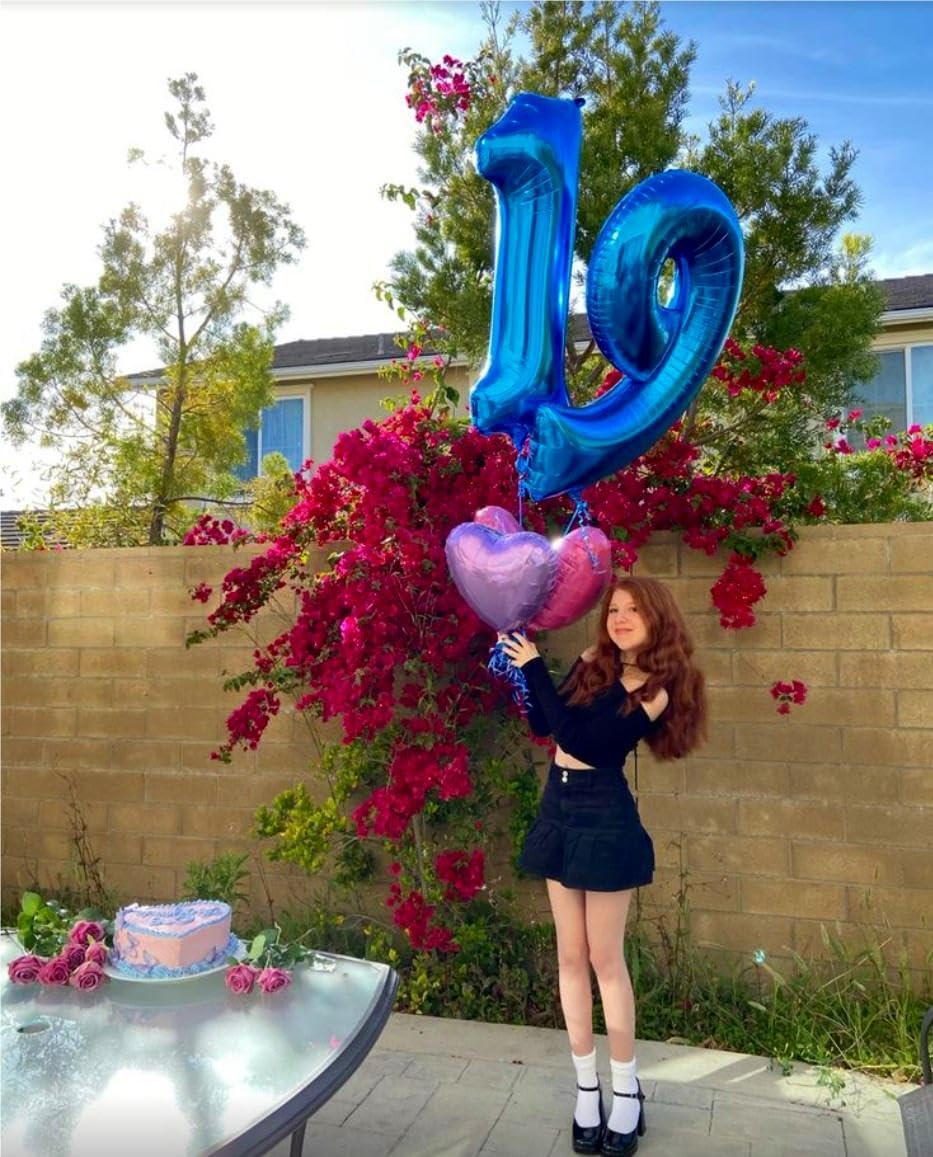 Giant Navy Blue 90 Balloon Number 40 Inch, 90 Number Balloons Birthday Supplies, 90 Year Old Birthday Party Celebration, 90 Balloons Graduations Anniversary Decorations