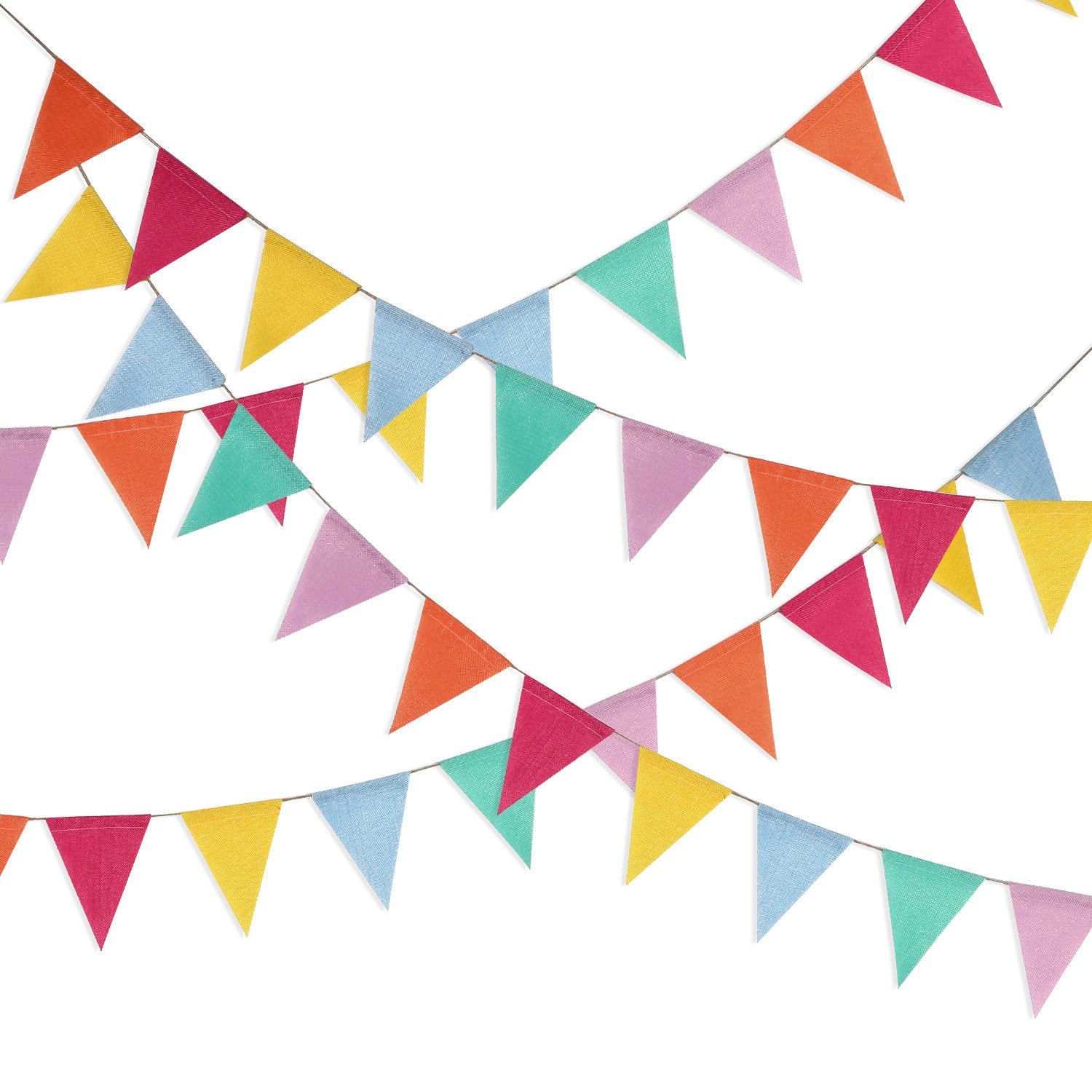 HESTYA 42 Pieces Colorful Pennant Banner Flag Multicolor Bunting String Triangle Banner Pennants