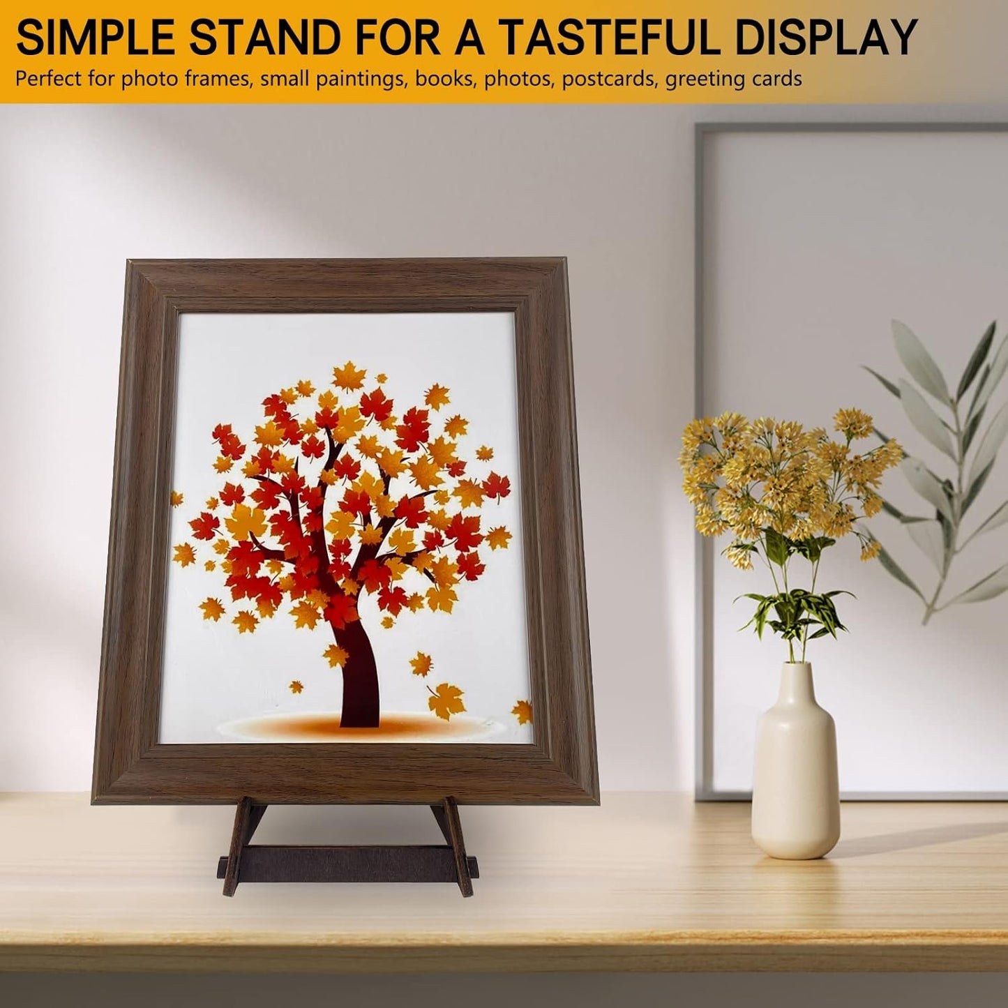 13 Inch Wooden Display Stand - Picture Frame, Easel, Book, Plate Holder (1PCS)