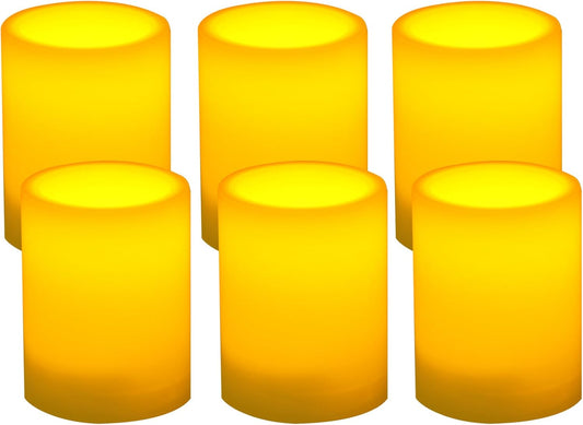 CANDLE CHOICE Battery Operated Flameless Votive Candles with Timer Long Lasting Realistic Flickering Electric Tea Lights Set Halloween Christmas Wedding Decorations Centerpieces Batteries Incl. 6 PCS