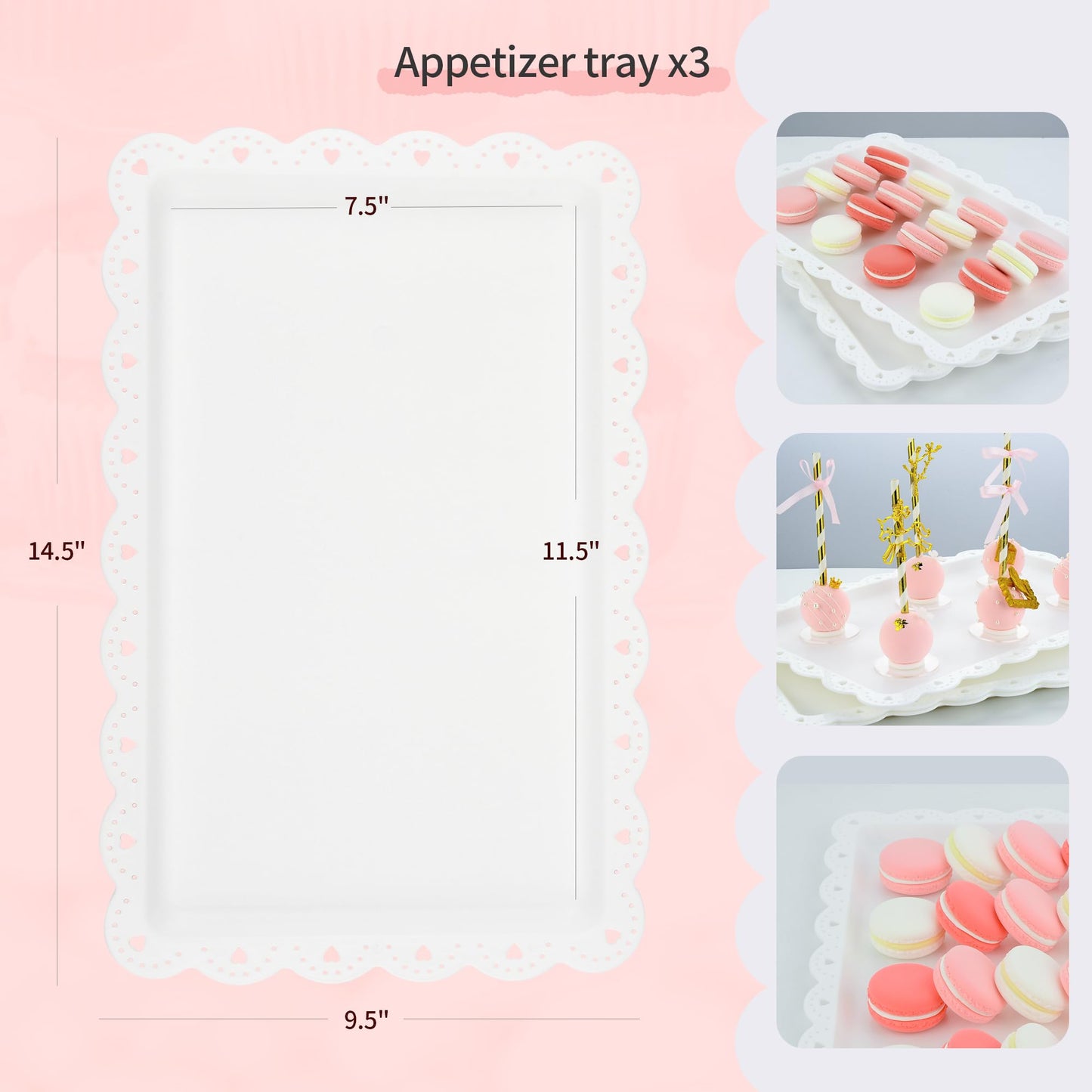 Pack of 11 NWK Cake Stand Set of Cupcake Stand, Tray & Table Cloth (White)