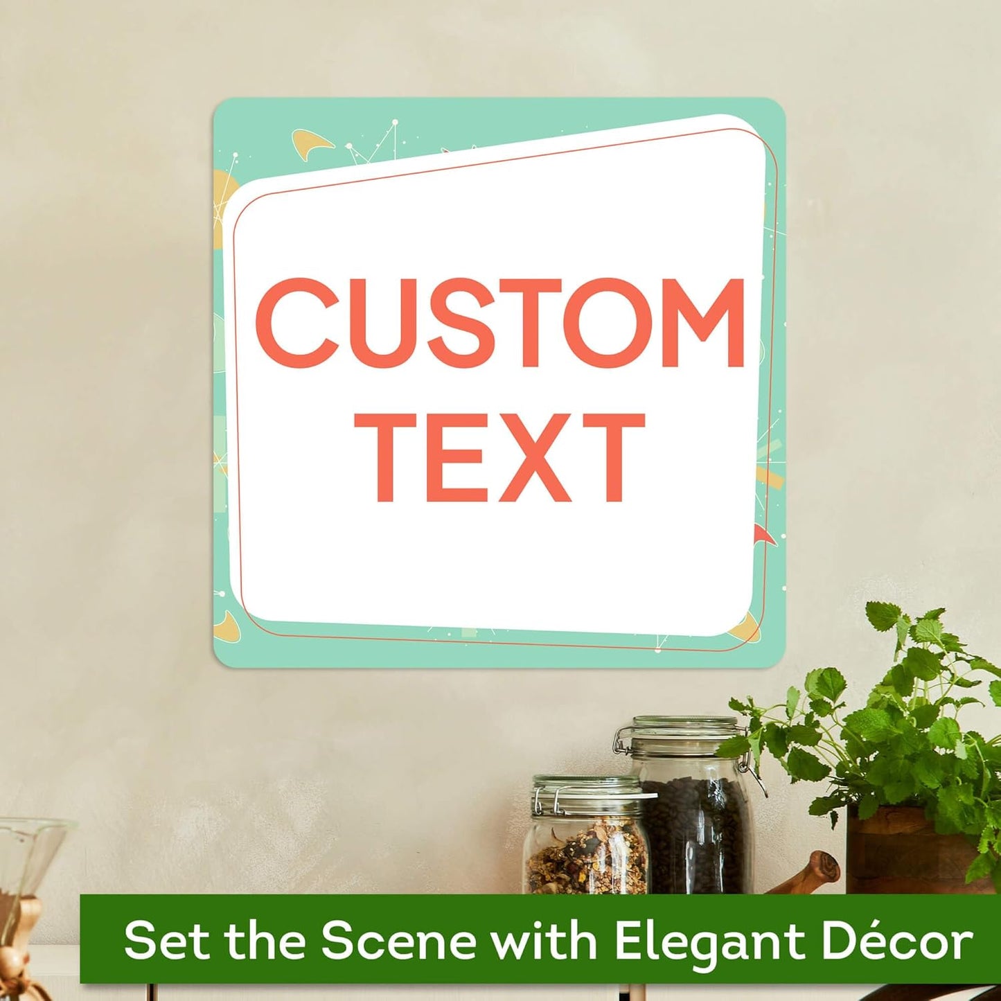 Custom Sign, Custom Street Sign, 11 Font Colors, 13 Font Styles, 4 Hole Options, 22 Sizes, 12x12 Inches, Rust Free DiBound, Fade Resistant, Made in USA by My Sign Center (Mid-Century Modern 2)