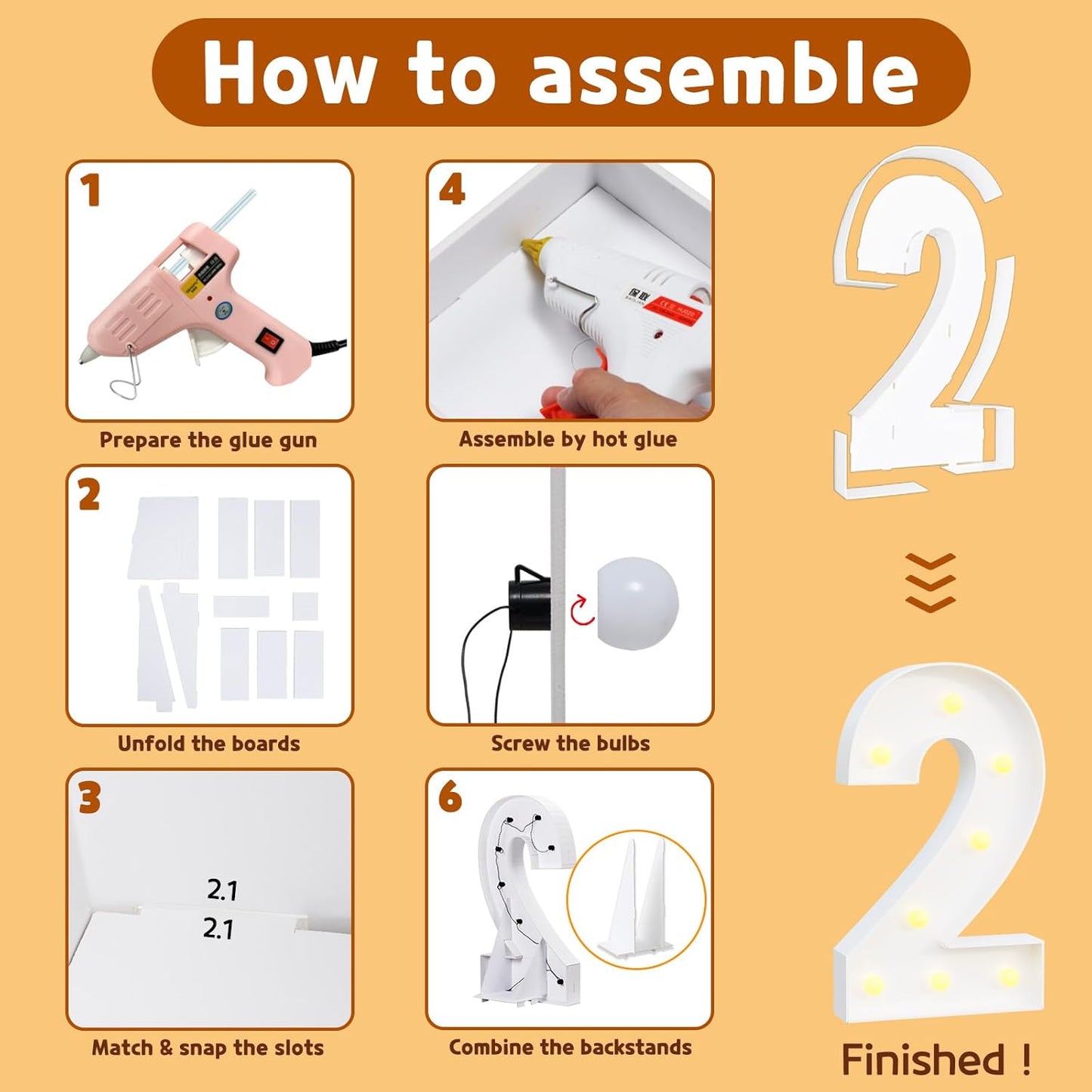 imprsv Marquee Light Up Numbers, Mosaic 3FT Marquee Numbers for 2st 20th Birthday Decorations Anniversary Party Decor, Large 2 for Party Decorations (Need to Assemble)