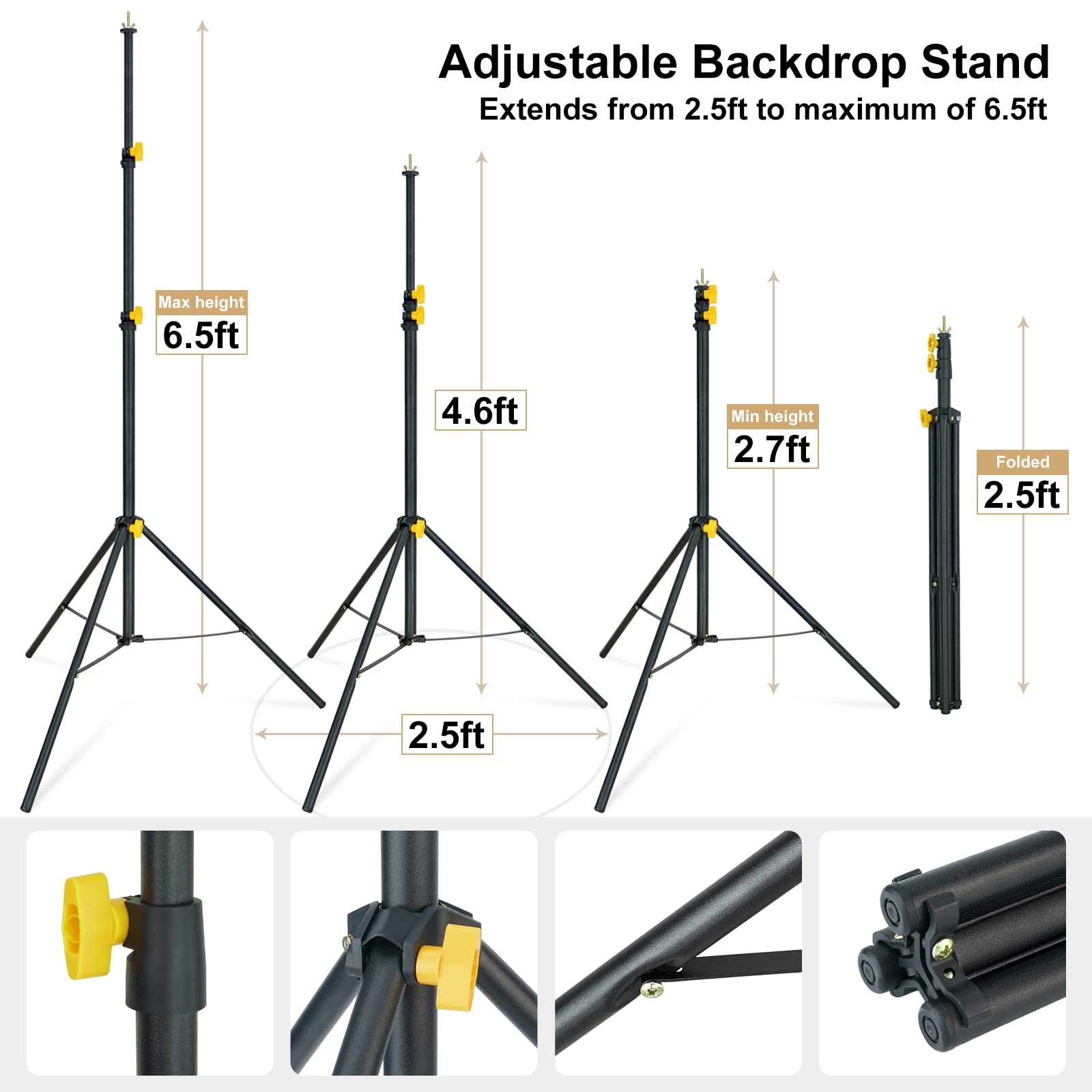 LINCO Lincostore Backdrop Stand Kit 10x6.5ft for Photography 4171
