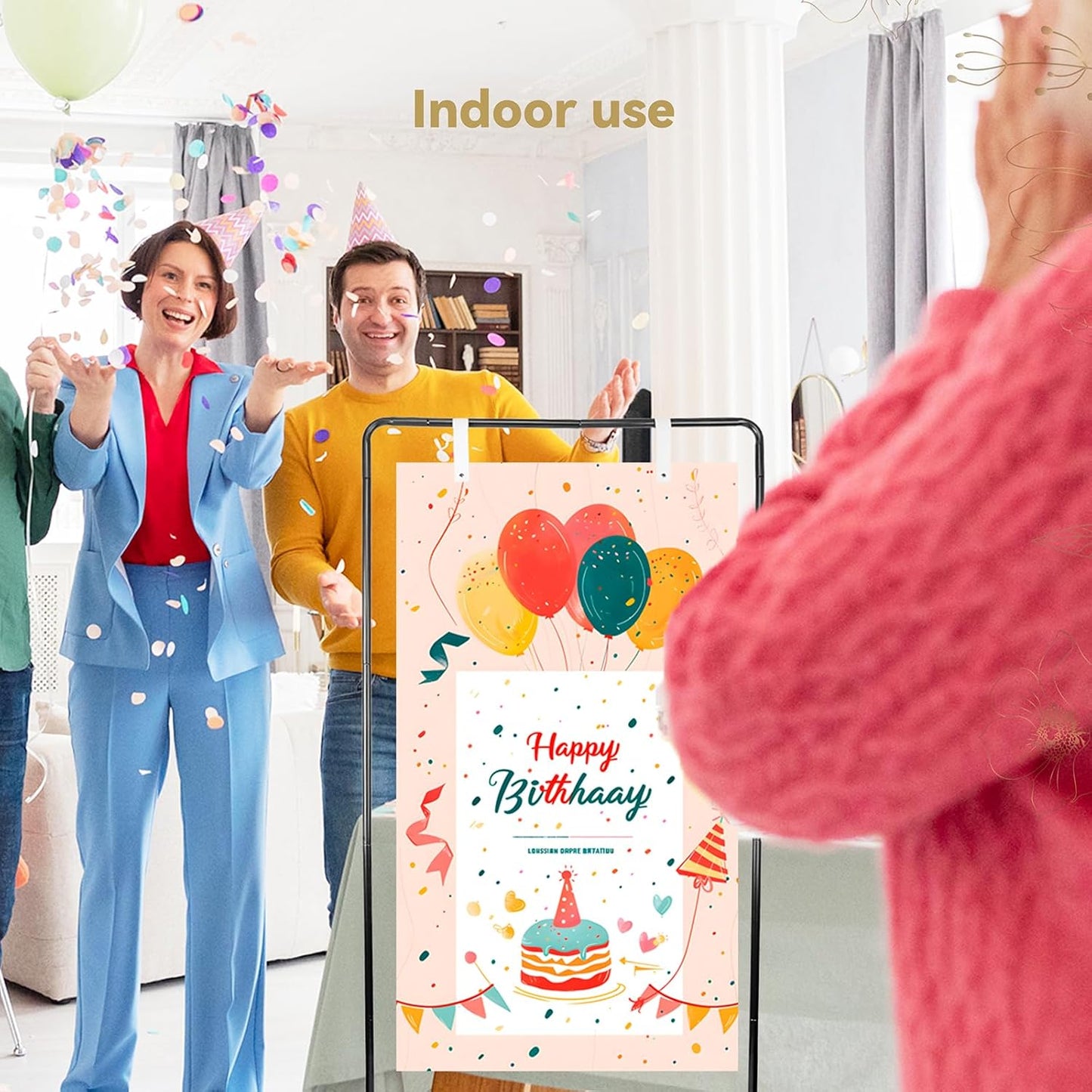 Wedding Sign Holder, Adjustable Welcome Sign Stand w/ Leather Hanging Strap, Satin Ribbon & Carry-on Bag, Heavy Duty Easel Stand for Wedding Seating Chart, Display & Poster